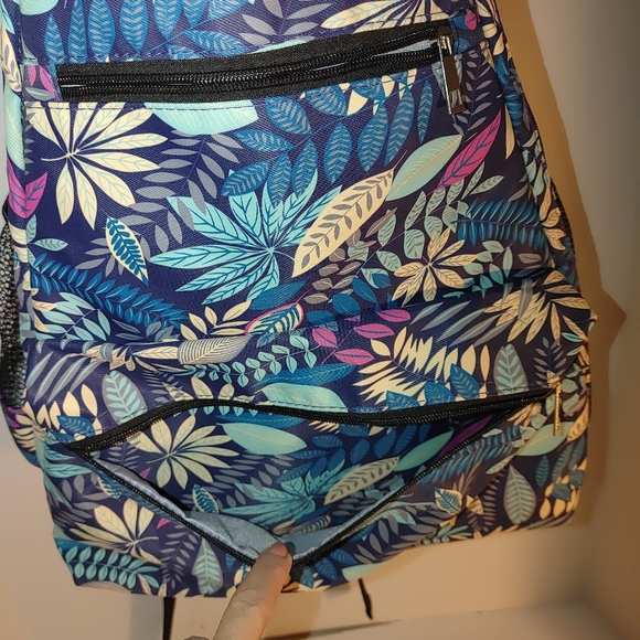 Hawaii Spirit Floral Design Canvas Backpack Beach Bag 2 bottle holders - Picture 2 of 16